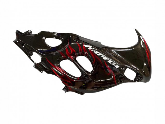 2004-2006 Glossy Black Red Flame Suzuki GSX600F/GSX750F Motorcycle Fairings UK