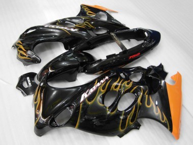 Buy 2004-2006 Glossy Black Orange Flame Katana Suzuki GSX600F/GSX750F Motorcycle Fairings UK