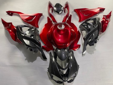Buy 2023-2025 Red Carbon Fiber Kawasaki ZX6R Motorcycle Fairings UK