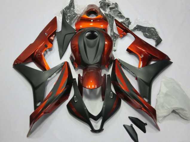 2007-2008 Orange Matte Black Honda CBR600RR Motorcycle Fairing Kits UK