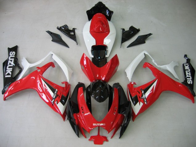 2006-2007 White Red Glossy Black Suzuki GSXR 600 / GSXR 750 Motorcycle Fairing UK