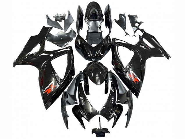 2006-2007 Glossy Black Silver Red Suzuki GSXR 600 / GSXR 750 Motorcycle Fairings UK