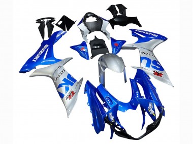 Buy 2011-2024 Blue Silver Ecstar Suzuki GSXR 600 / GSXR 750 Motorcycle Fairings UK