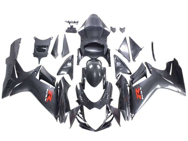 2011-2024 Black Carbon Fiber Red Suzuki GSXR 600 / GSXR 750 Motorcycle Fairings UK