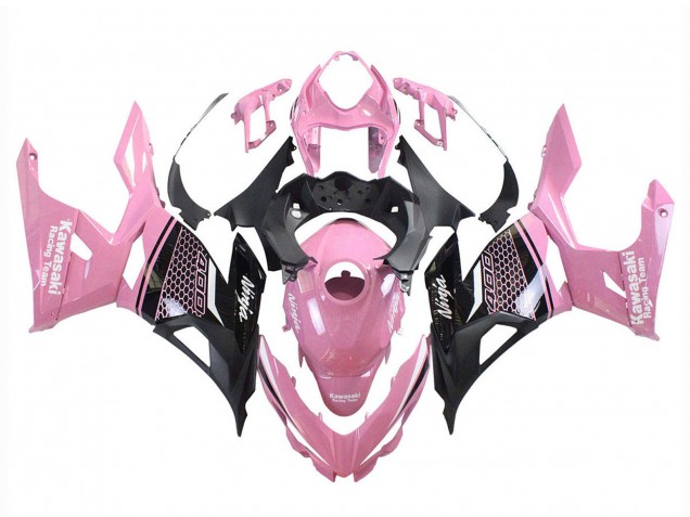 2018-2024 Pink Matte Black Honeycomb Kawasaki Ninja 400 Motorcycle Fairings UK
