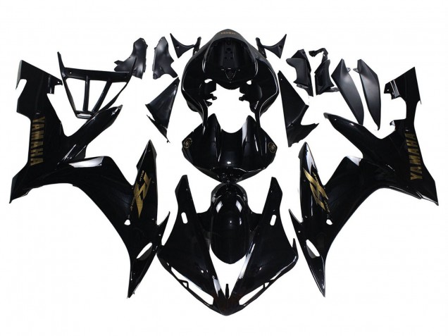 2004-2006 Glossy Black Gold Decals Yamaha YZF 1000 R1 Motorcycle Fairings UK