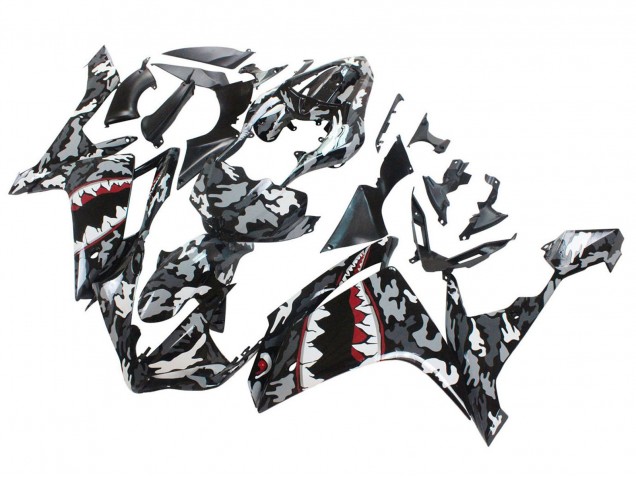 2007-2008 Grey White Camouflage Shark Yamaha YZF 1000 R1 Motorcycle Fairings UK