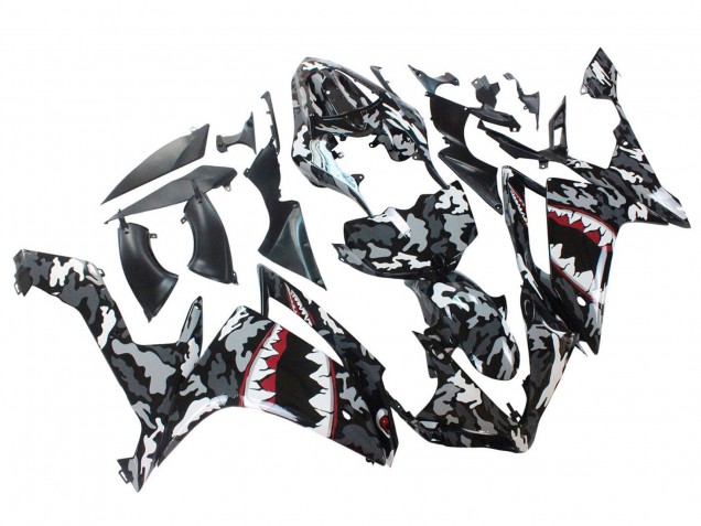 2007-2008 Grey White Camouflage Shark Yamaha YZF 1000 R1 Motorcycle Fairings UK