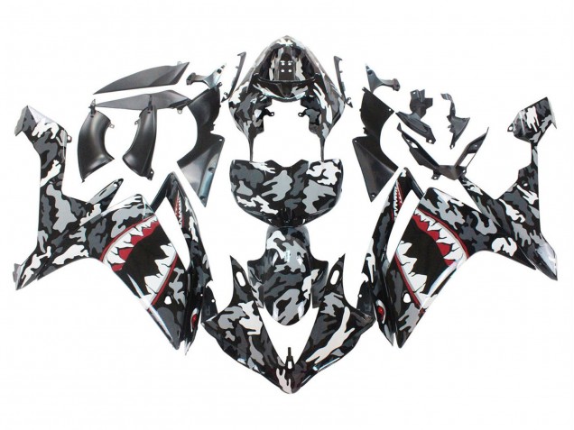 2007-2008 Grey White Camouflage Shark Yamaha YZF 1000 R1 Motorcycle Fairings UK