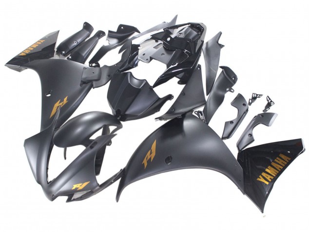 2012-2014 Matte Black Gold Decals Yamaha YZF 1000 R1 Motorcycle Fairings UK