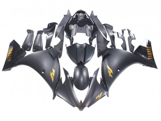 2012-2014 Matte Black Gold Decals Yamaha YZF 1000 R1 Motorcycle Fairings UK
