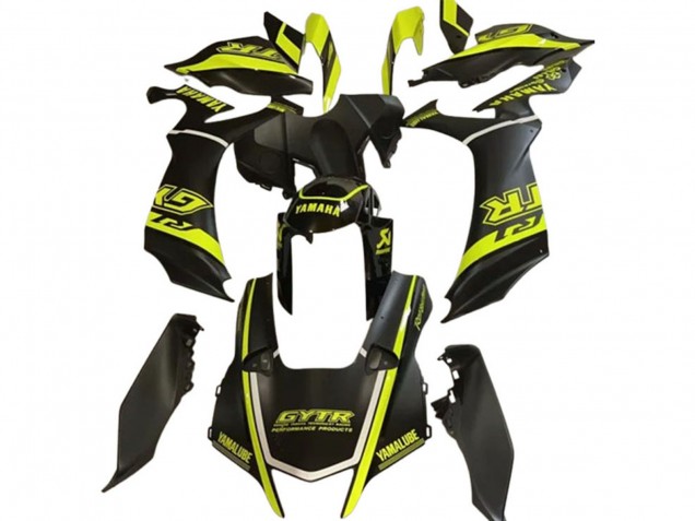 2020-2025 Glossy Black Fluorescent Yellow Yamaha YZF 1000 R1 Motorcycle Fairings UK
