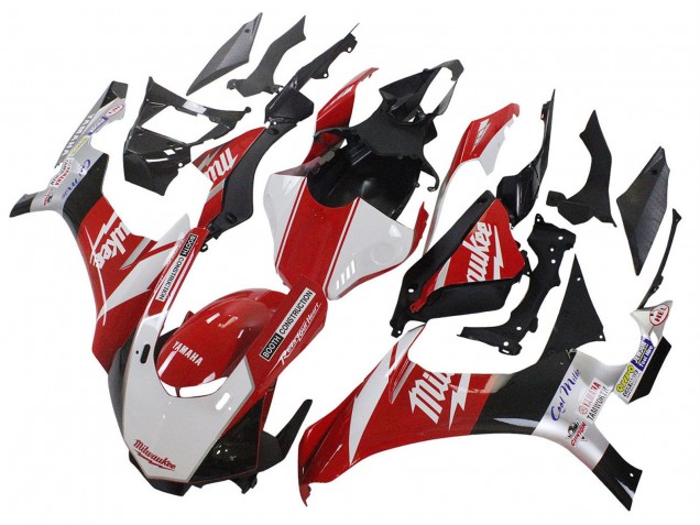 2020-2025 White Red Black Milwaukee Yamaha YZF 1000 R1 Motorcycle Fairings UK