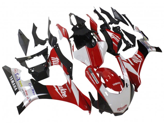 2020-2025 White Red Black Milwaukee Yamaha YZF 1000 R1 Motorcycle Fairings UK