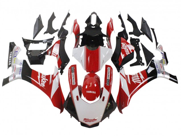 2020-2025 White Red Black Milwaukee Yamaha YZF 1000 R1 Motorcycle Fairings UK