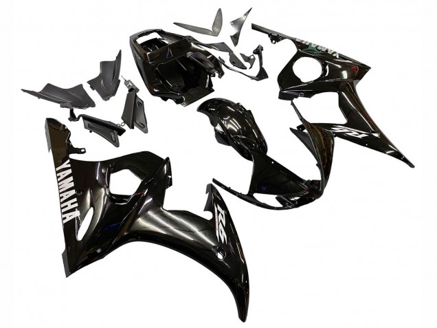 2003-2004 Glossy Black White Decals Yamaha YZF R6 Motorcycle Fairings UK