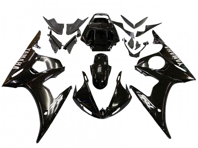 2003-2004 Glossy Black White Decals Yamaha YZF R6 Motorcycle Fairings UK