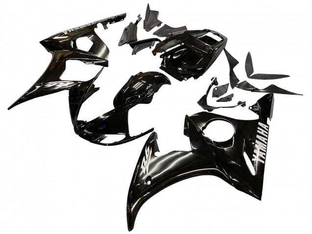 2006-2009 Glossy Black White Decals Yamaha YZF R6S Motorcycle Fairings UK