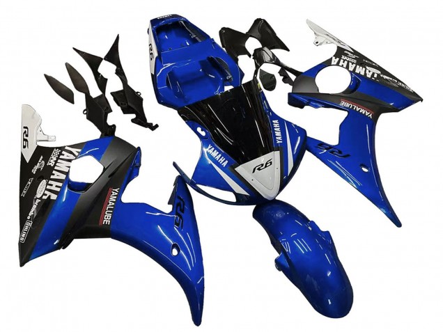 2006-2009 Blue White Glossy Black Yamalube Yamaha YZF R6S Motorcycle Fairings UK