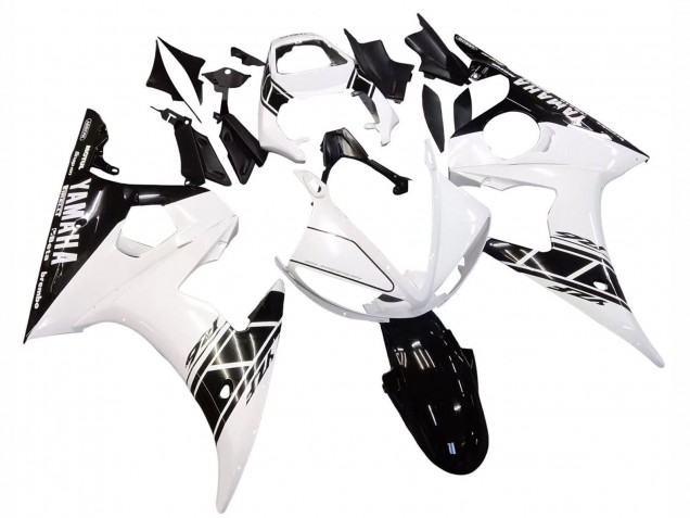 2006-2009 White Glossy Black Yamaha YZF R6S Motorcycle Fairings UK