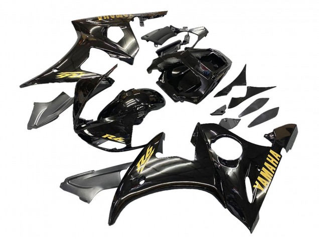 2006-2009 Glossy Black Gold Decals Yamaha YZF R6S Motorcycle Fairings UK