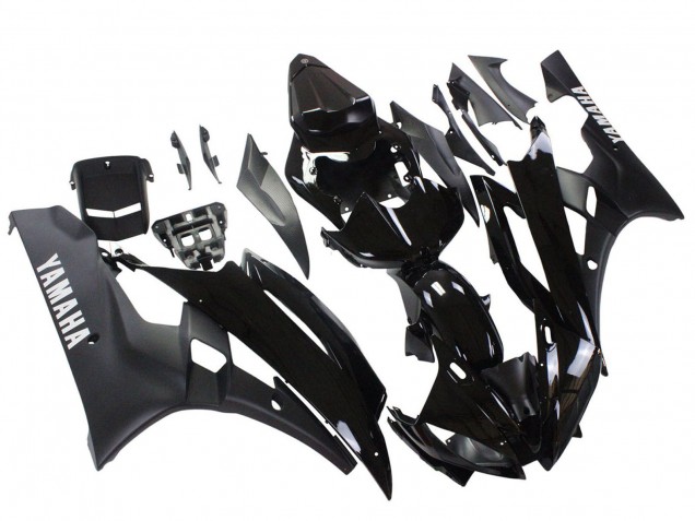 2006-2007 Glossy Black Matte Black Yamaha YZF 600 R6 Motorcycle Fairings UK