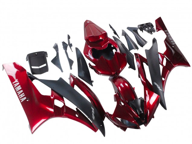 2006-2007 Red Matte Black Yamaha YZF 600 R6 Motorcycle Fairing UK