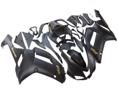 Buy 2007-2008 Matte Black with Yellow Logo Ninja Kawasaki ZX6R Motorcycle Fairings UK