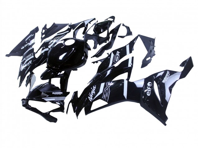 2019-2022 Glossy Black White Kawasaki ZX6R Motorcycle Fairings UK