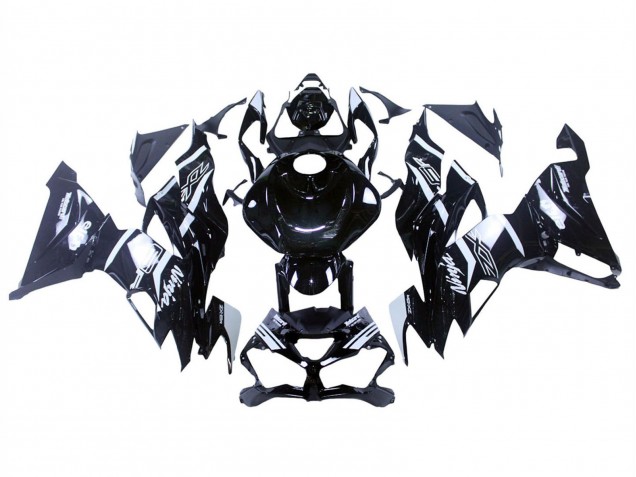 2019-2022 Glossy Black White Kawasaki ZX6R Motorcycle Fairings UK