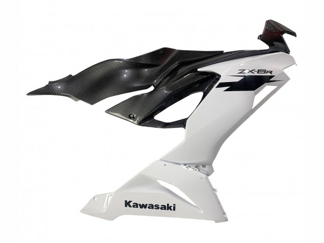 2019-2022 White Black Carbon Fiber Kawasaki ZX6R Motorcycle Fairings UK