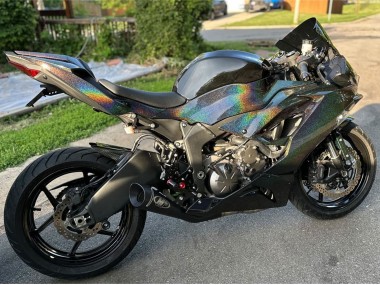 Buy 2019-2022 Black Rainbow Kawasaki ZX6R Motorcycle Fairings UK