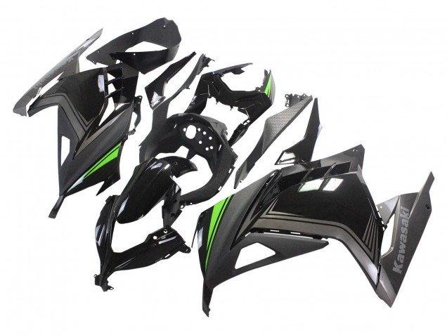 2013-2024 Glossy Black Matte Black Green Kawasaki EX300 Motorcycle Fairings UK