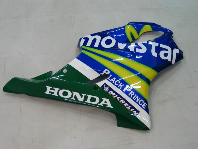 2004-2007 Blue Yellow Green MoviStar Honda CBR600 F4i Motorcycle Fairings UK
