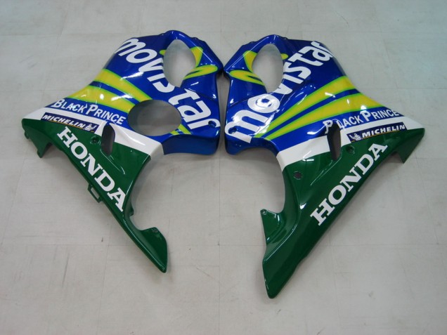 2004-2007 Blue Yellow Green MoviStar Honda CBR600 F4i Motorcycle Fairings UK