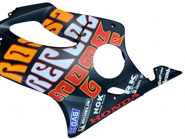 2004-2007 Matte Black Orange Rossi Honda CBR600 F4i Motorcycle Fairings UK