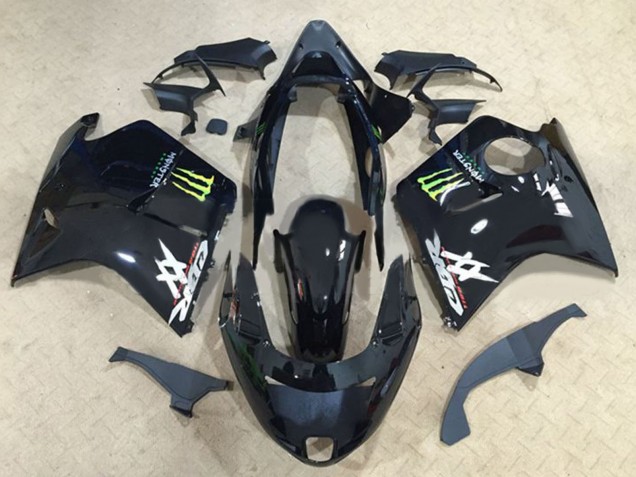 1996-2007 Glossy Black Green Monster Honda CBR1100XX Blackbird Motorcycle Fairings UK