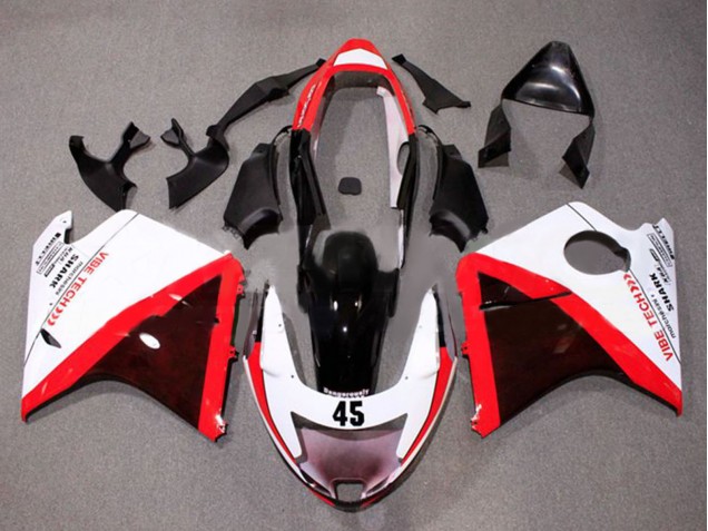 1996-2007 White Red Glossy Black Honda CBR1100XX Blackbird Motorcycle Fairings UK