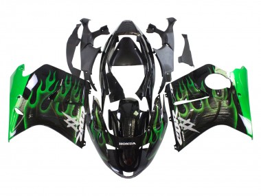 Buy 1996-2007 Glossy Black Green Flame Honda CBR1100XX Blackbird Motorcycle Fairing UK