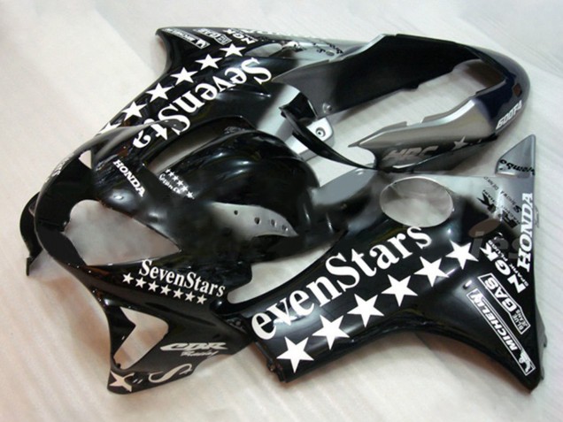 1999-2000 Glossy Black White SevenStars Honda CBR600 F4 Motorcycle Fairings UK
