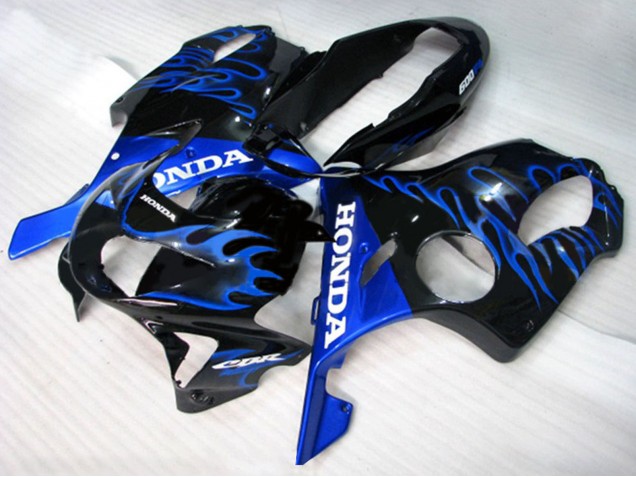 1999-2000 Glossy Black Blue Flame Honda CBR600 F4 Motorcycle Fairings UK