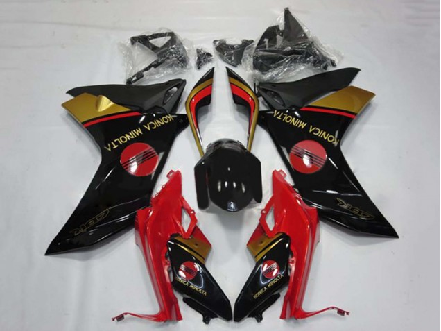 2011-2013 Red Gold Glossy Black Konica Minolta Honda CBR600F Motorcycle Fairings UK