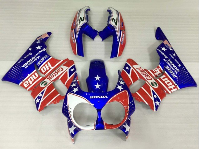 1992-1993 White Red Blue Star Castrol Honda CBR900RR 893 Motorcycle Fairings UK