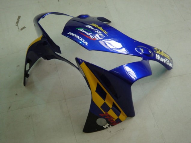 2002-2003 Blue Yellow Glossy Black Telefunica MoviStar Castrol Honda CBR900RR 954 Motorcycle Fairings UK