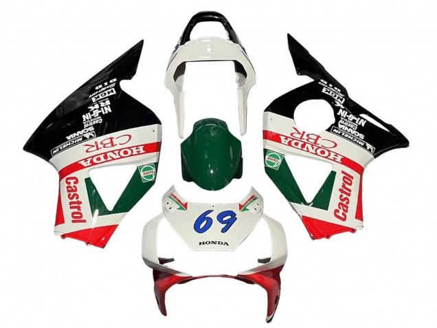 2002-2003 White Red Green Glossy Black Castrol Honda CBR900RR 954 Motorcycle Fairings UK