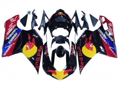 Buy 2007-2014 Glossy Black Yellow Blue Red Bull Ducati 848/1098/1198 Motorcycle Fairings UK