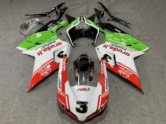 2007-2014 White Red Green Valsir 3 Ducati 848/1098/1198 Motorcycle Fairings UK