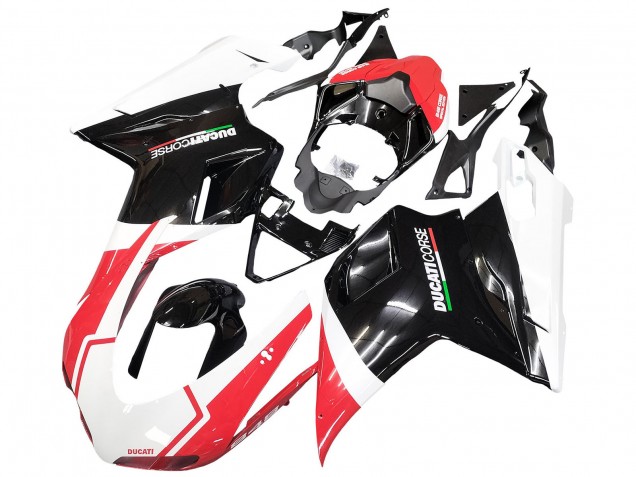 2007-2014 White Red Glossy Black Ducati 848/1098/1198 Motorcycle Fairings UK