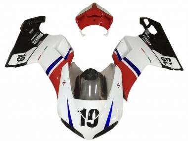 Buy 2007-2014 White Red Blue Glossy Black 19 Ducati 848/1098/1198 Motorcycle Fairings UK
