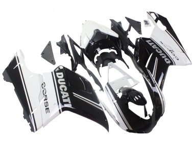 Buy 2007-2014 White Glossy Black Corse Ducati 848/1098/1198 Motorcycle Fairings UK